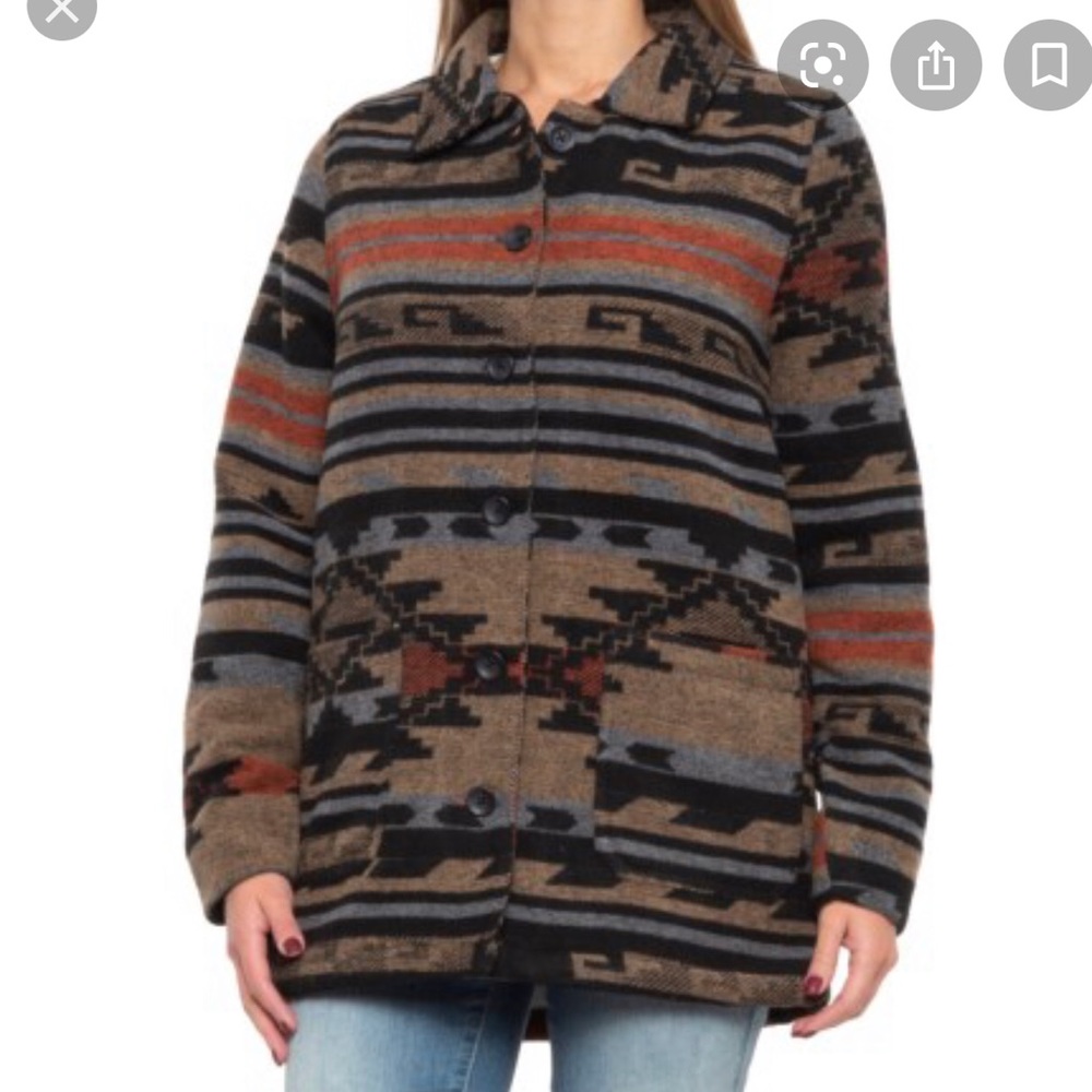 Almost New! Aztec sherpa lined jacket Size S